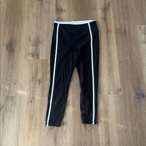 Athleta Black Leggings with White stripe
